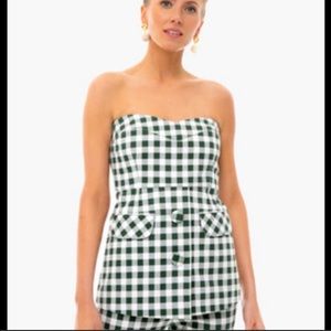 Tuckernuck Green Gingham Marnie Top